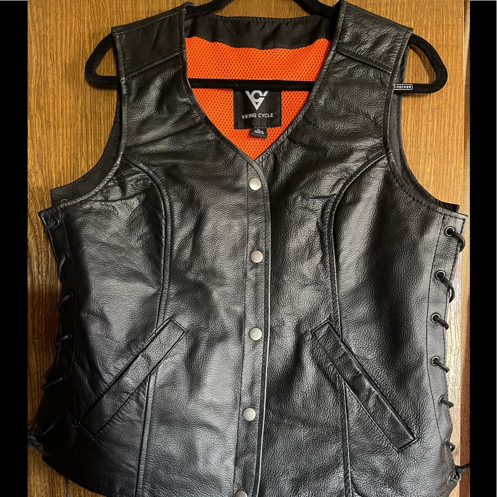 Leather Motorcycle Vest- Viking Cycle